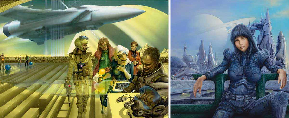 downtime alcyon glow mechanismo spaceport jim burns artist