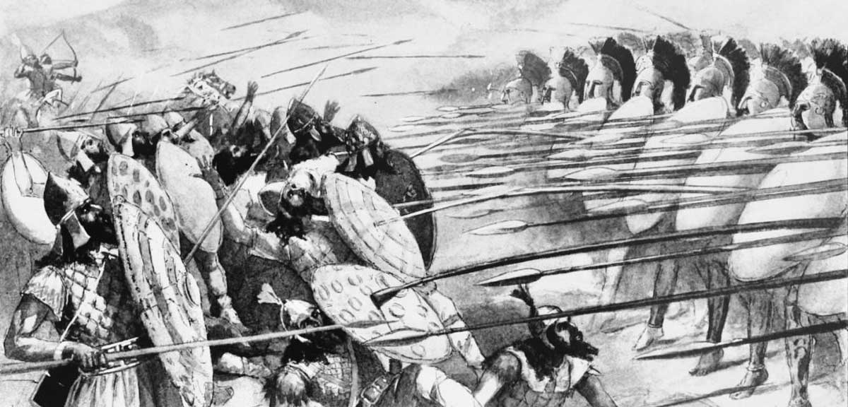 greek persian front line