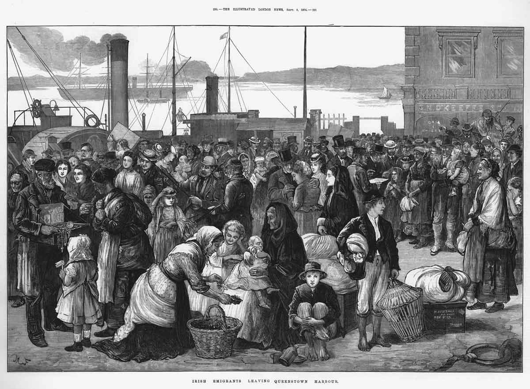 irish emigrants leaving queenstown for new york