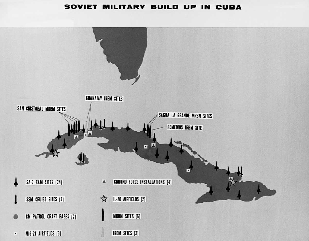 map soviet missile sites cuba US spy planes 1962