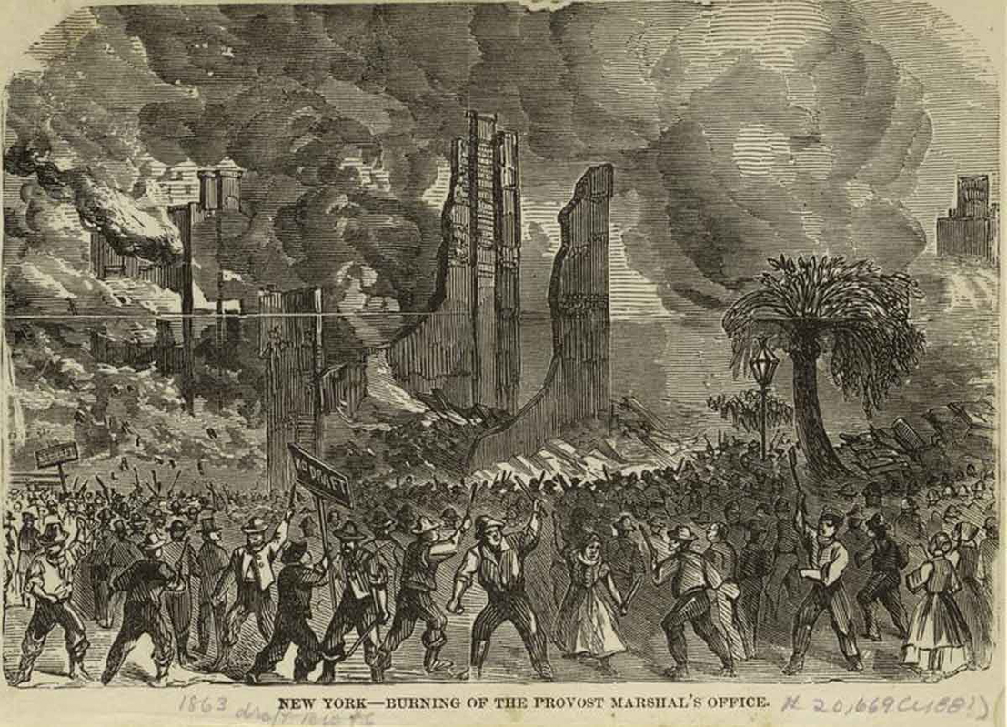 new york draft riots burning provost marshal office