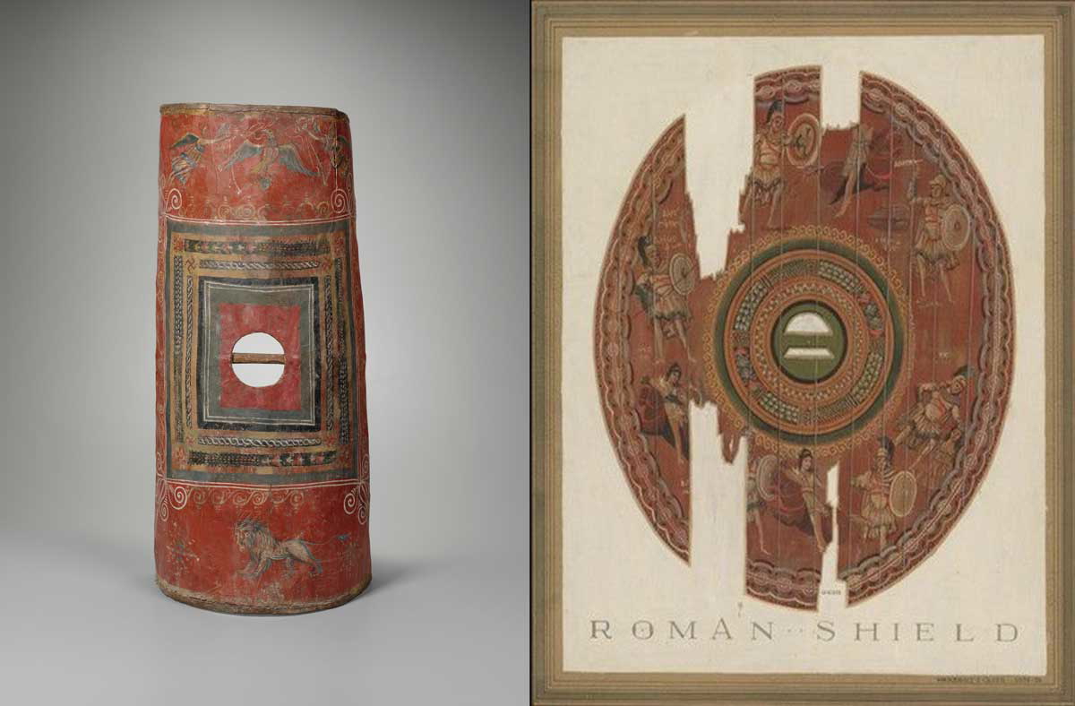 painted scutum and roman shield iliad