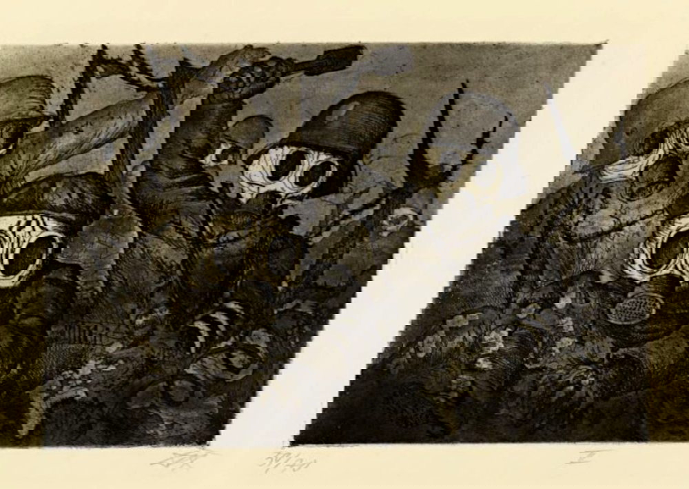 shock troops advance under gas painting otto dix