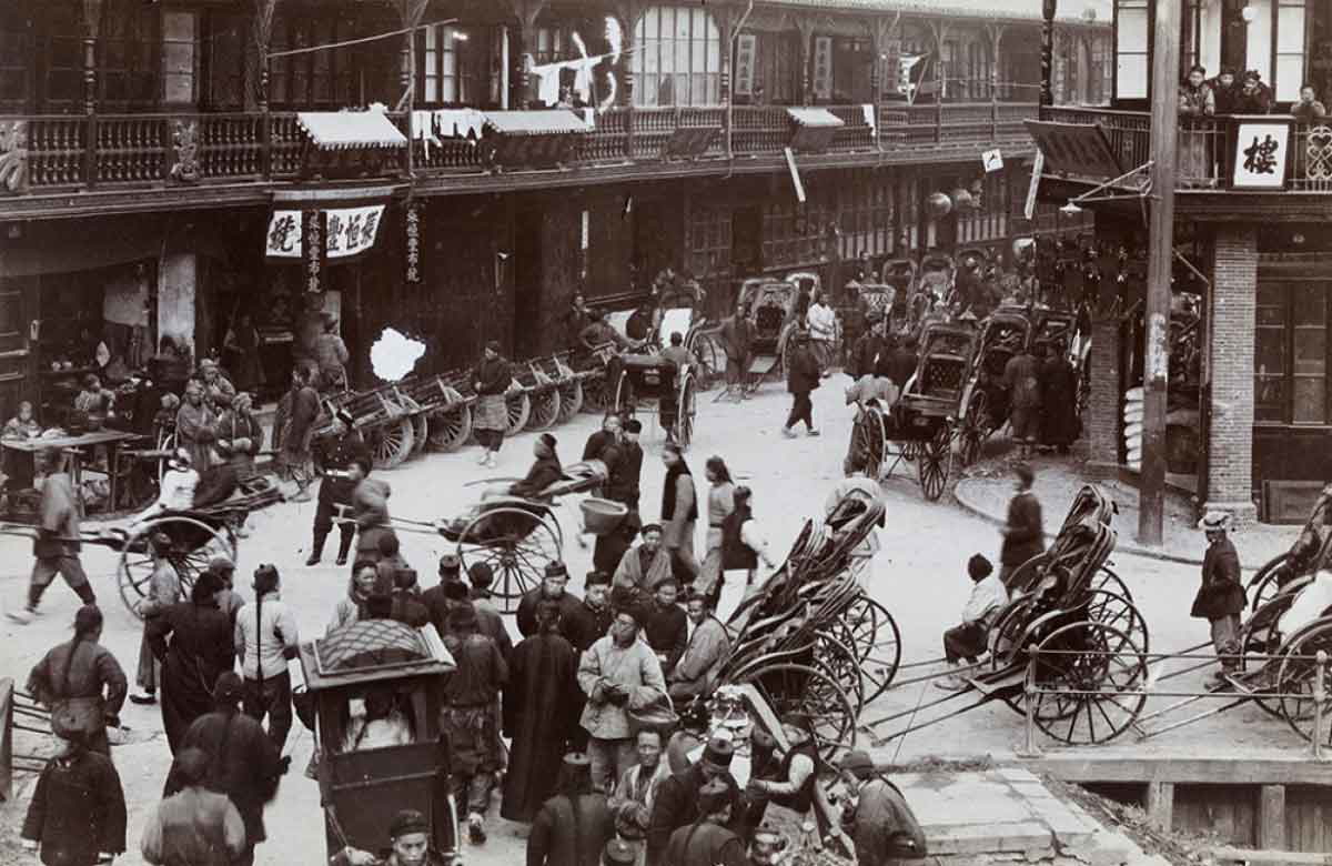 traffic old chinese city french concession 1890 1900