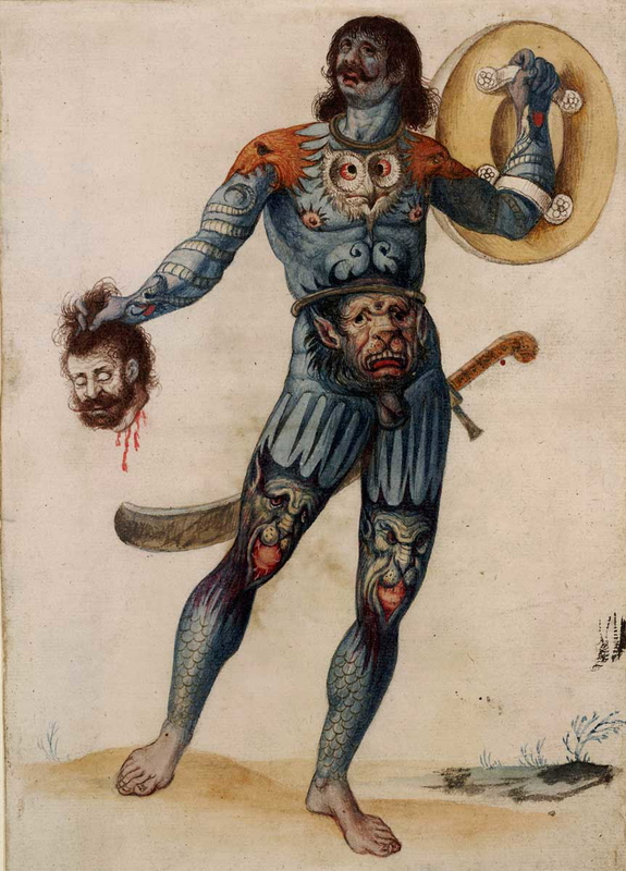 white pictish warrior drawing