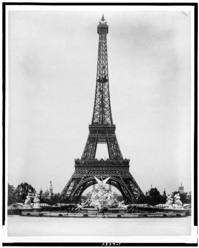 Eiffel Tower and Fountain Coutan Paris Exposition 1889 photography Library of Congress
