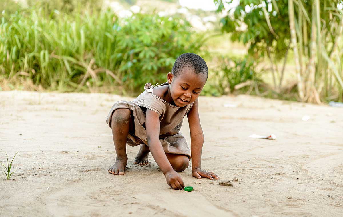 african child playing