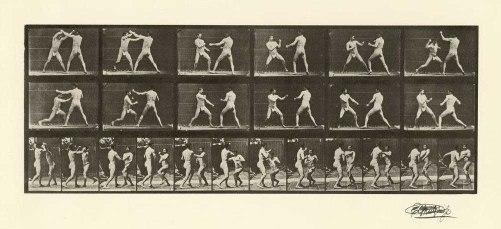 men boxing early photography movement