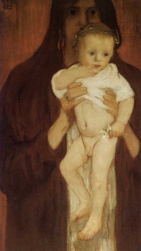 elena luksch makowsky self portrait son peter