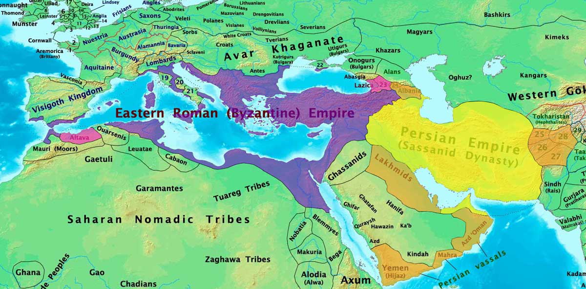 map of byzantine sassanian