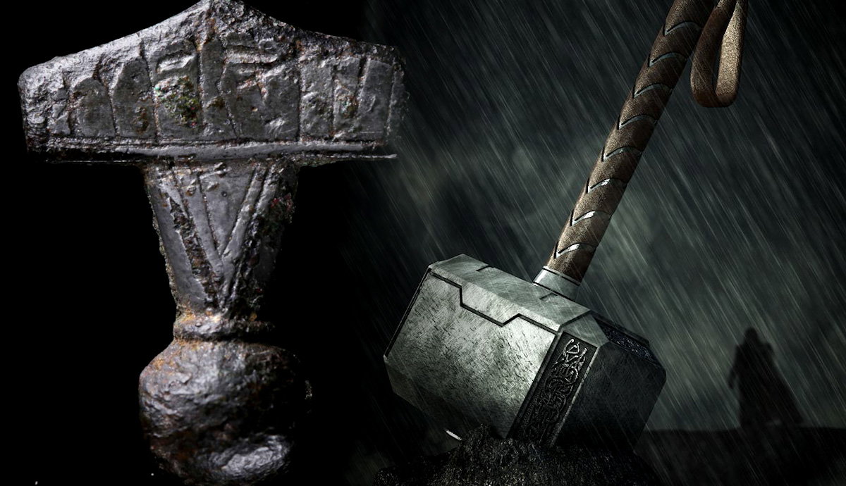 925 Sterling Silver Thor's Hammer Mjolnir Pendant With Snake Chain - Norse Viking Jewelry