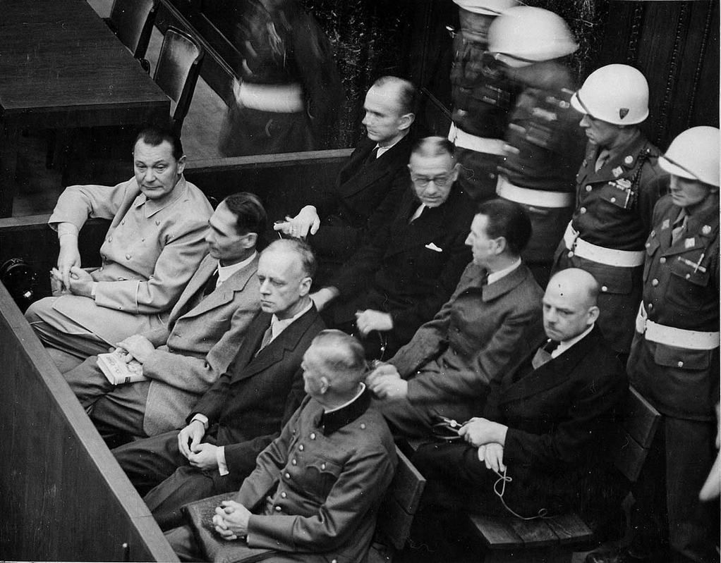 nuremberg trials defendants dock photo