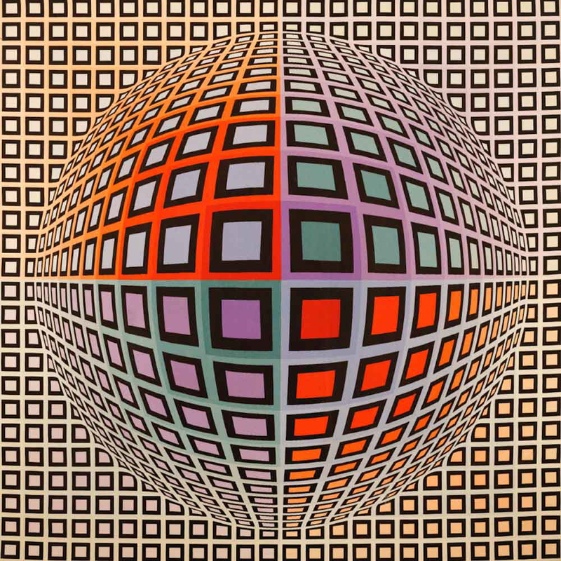 optical illusion art vega anneaux victor vasarely