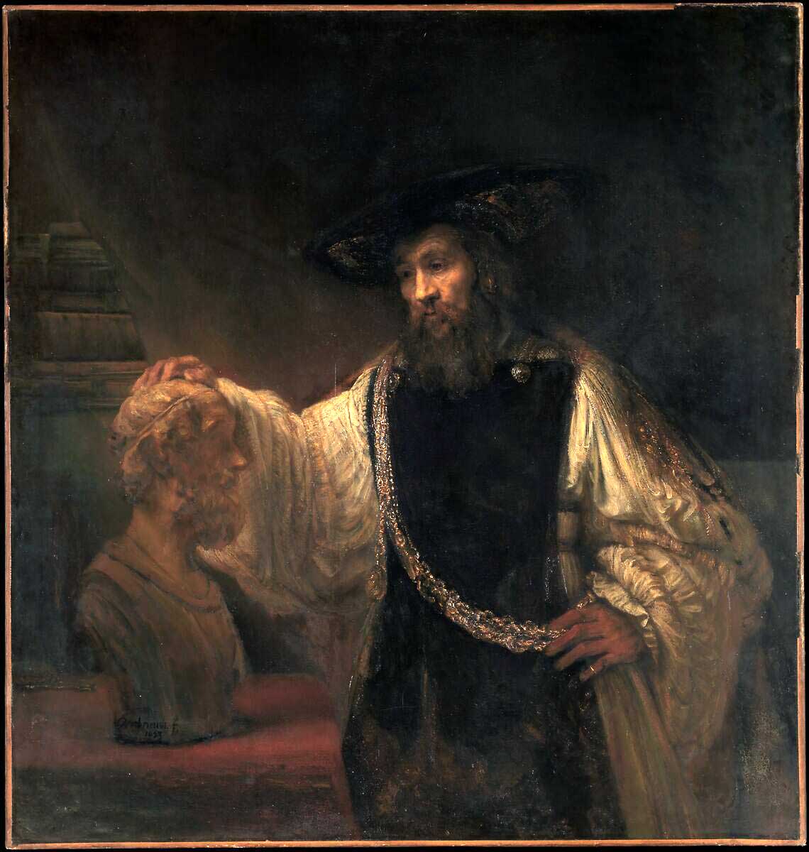 rembrandt aristotle with homer painting