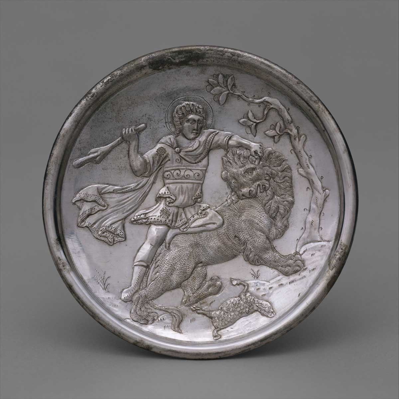 silver plate david lion