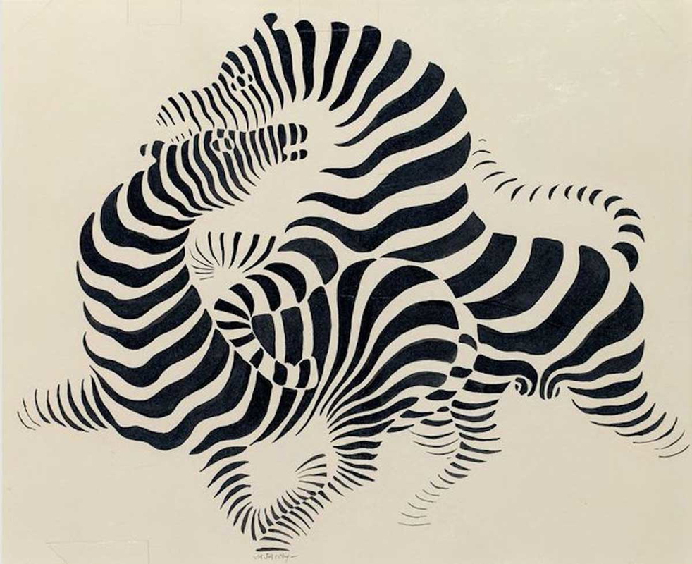 victor vasarely zebra painting op art