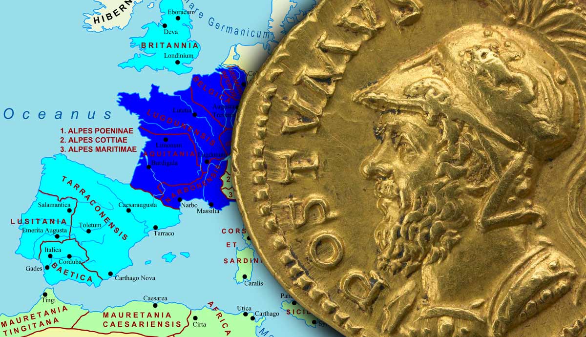 what was the gallic empire map postumus