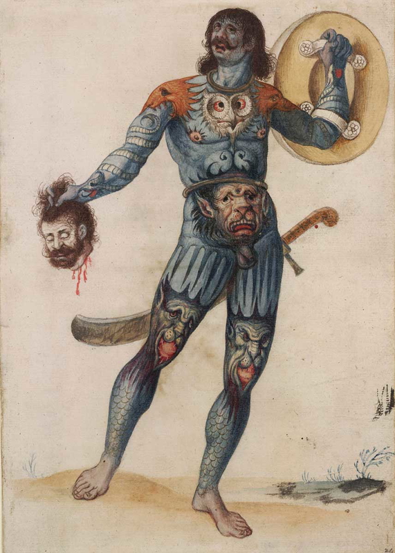 white pictish warrior drawing