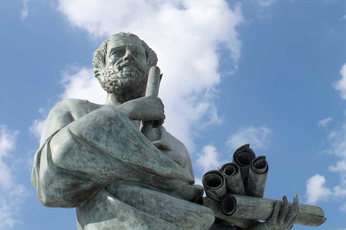 aristotle bronze statue