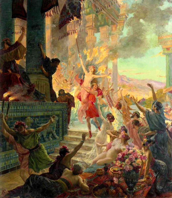 georges antoine rochegrosse persepolis burning painting