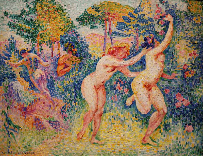 henri edmond cross fuite des nymphes painting