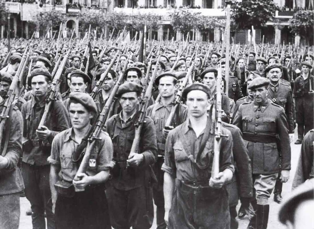 nationalist soldiers training pamplona 1937 spanish civil war