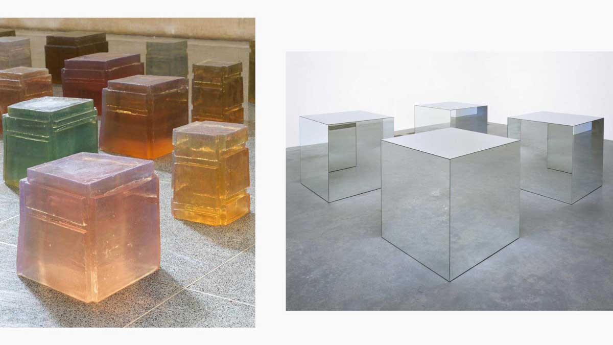 rachel whiteread one hundred spaces resin sculpture robert morris untitled mirror sculpture