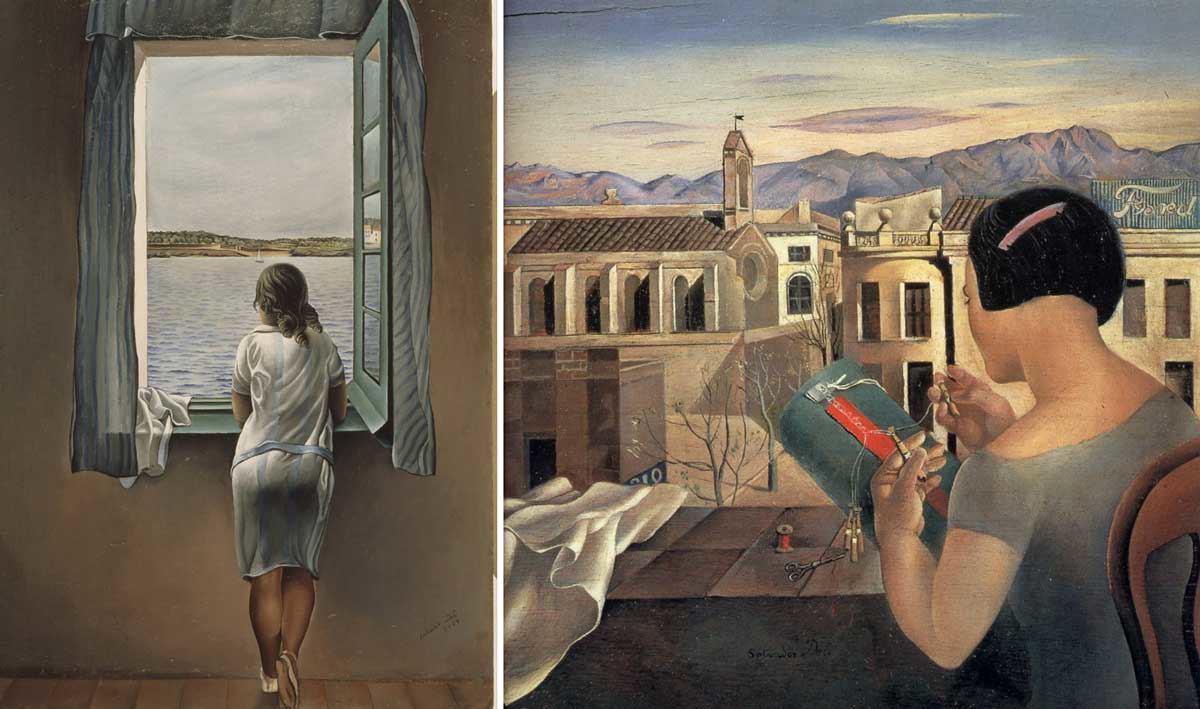 salvador dali figure window painting