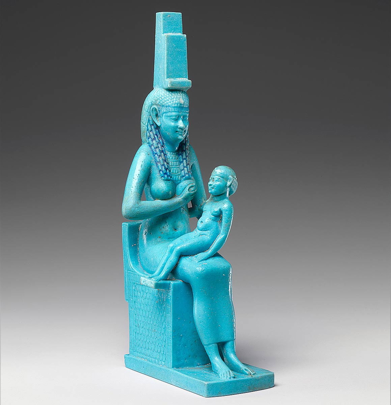 Isis mother horus goddess harpocrates statuette