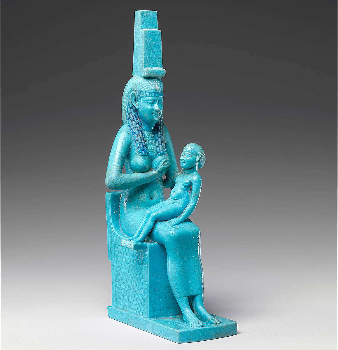 Isis mother horus goddess harpocrates statuette