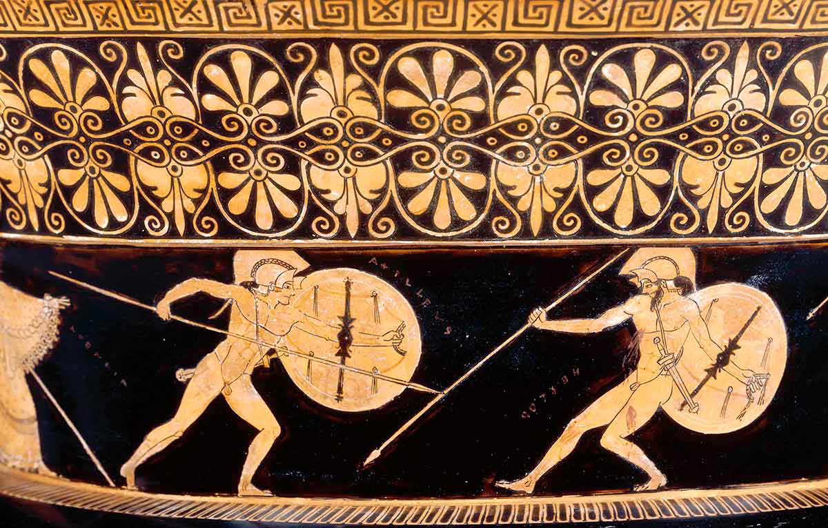 achilles versus hector krater greek mythology