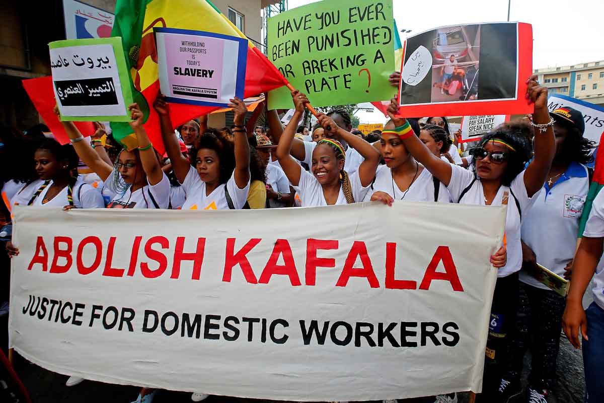 domestic workers protest the Kafala system