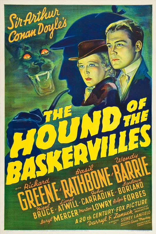 hound baskervilles arthur conan doyle movie poster