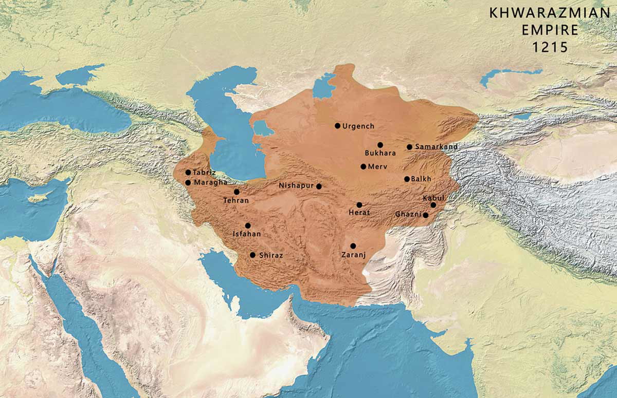 map of khwarazmian mongol empire