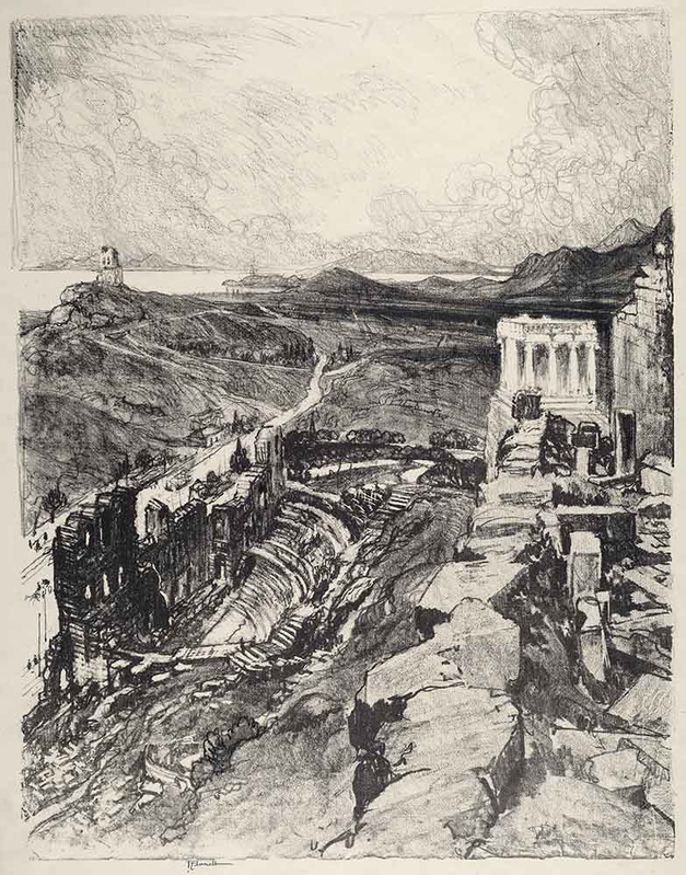The Odeon Athens Joseph Pennell 1913