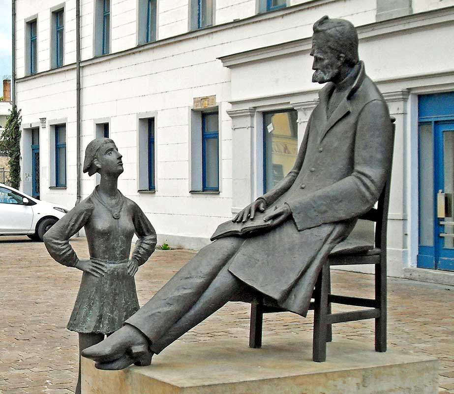 Statue of Friedrich Nietzsche in Saale