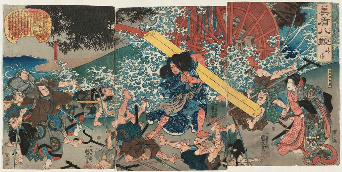 utagawa kuniyoshi 1846 musashi eight views of combat