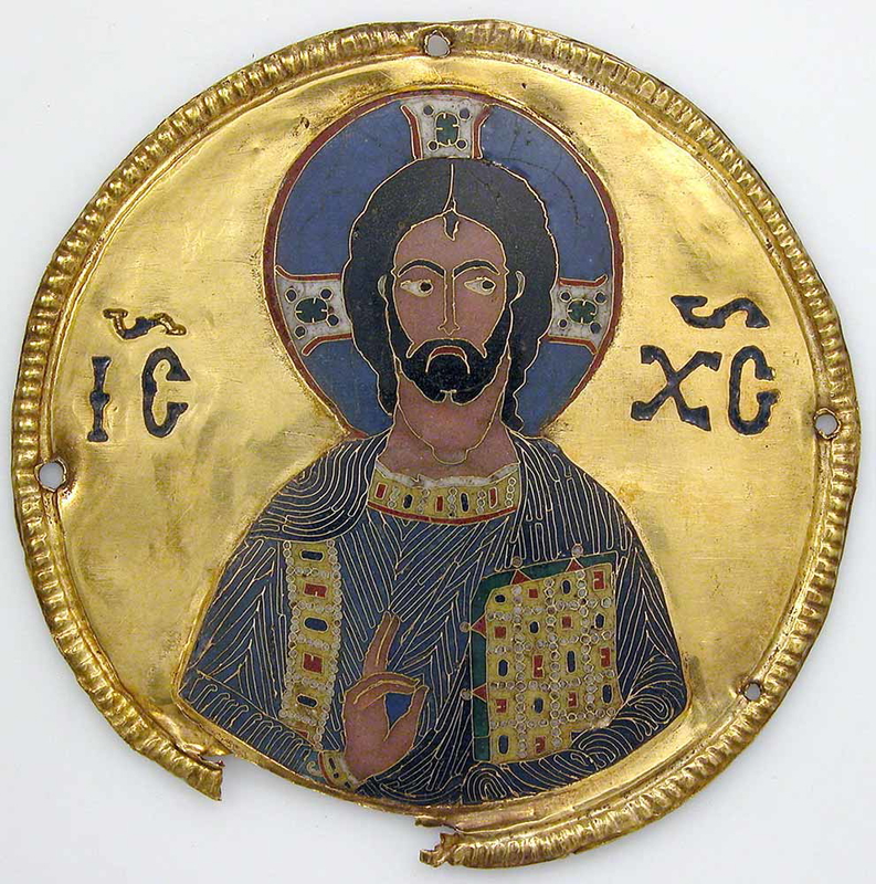 Christ Medallion in a Golden Frame (Byzantine), 1100 CE, via The Met