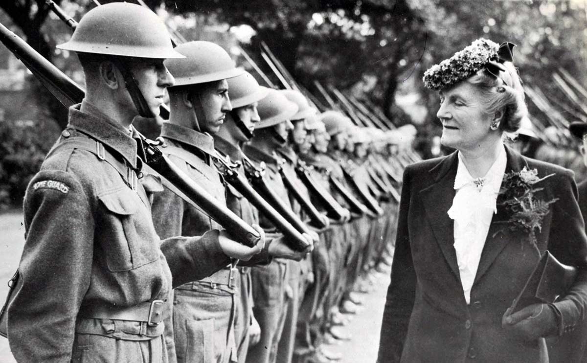 clementine churchill inspecting homeguard photo