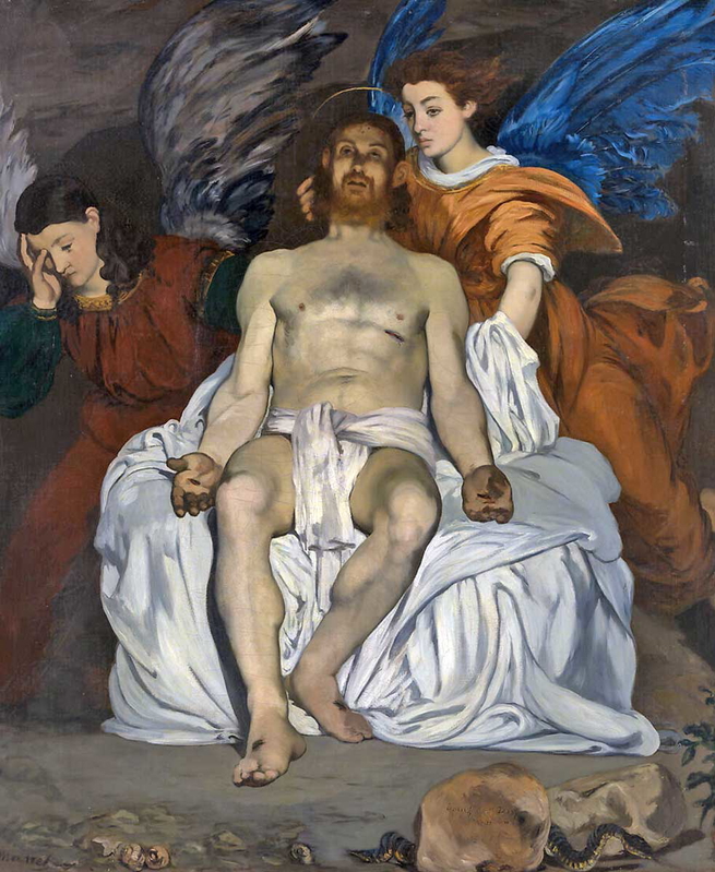 The Dead Christ With Angels, Edouard Manet, 1864, via The Met