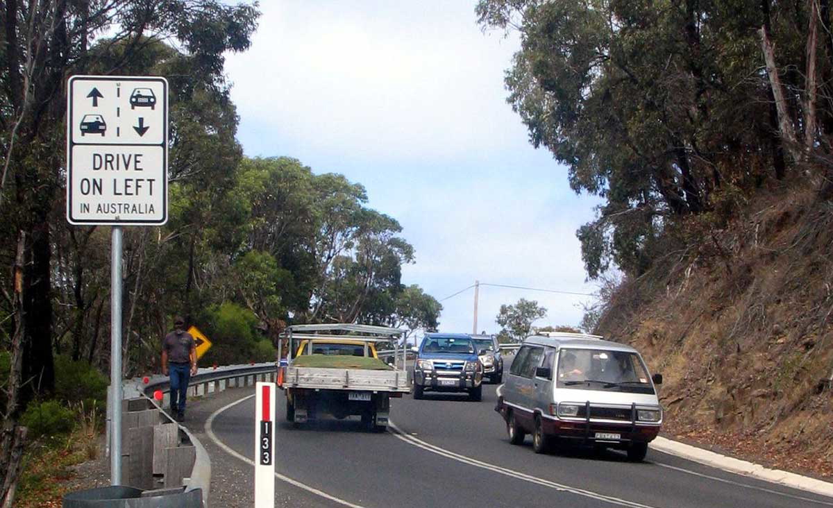 Australia, where road trippers stick to the left