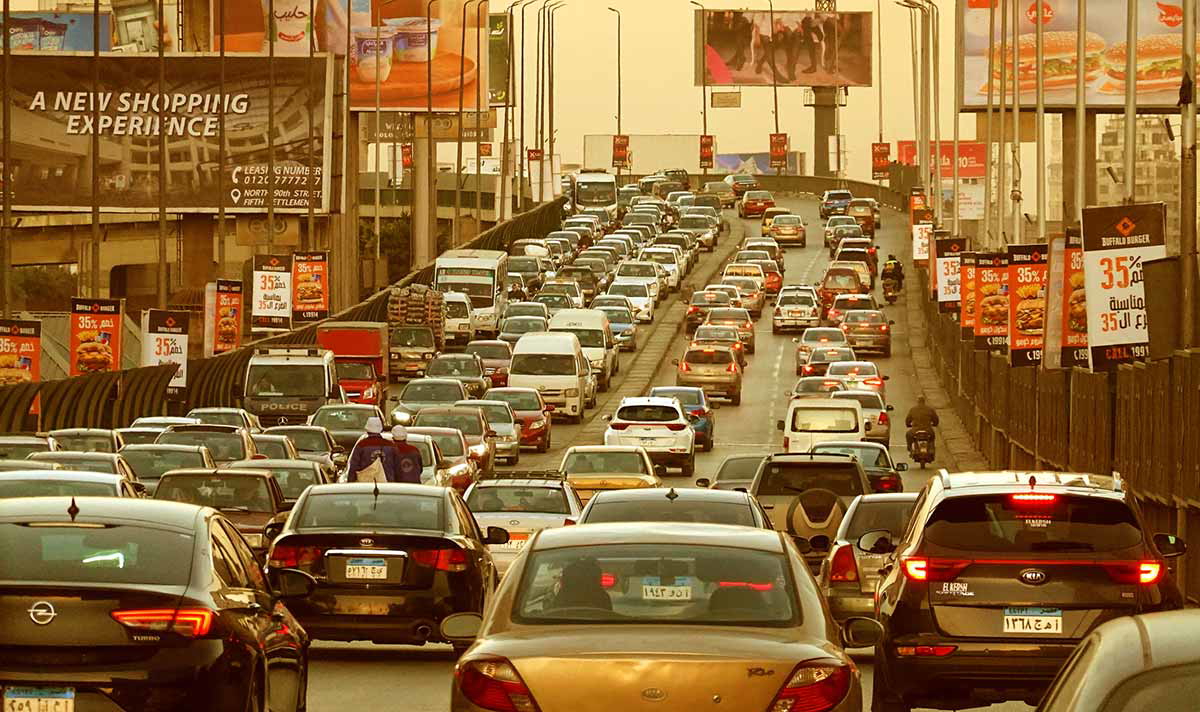 Typical traffic day in Cairo Egypt
