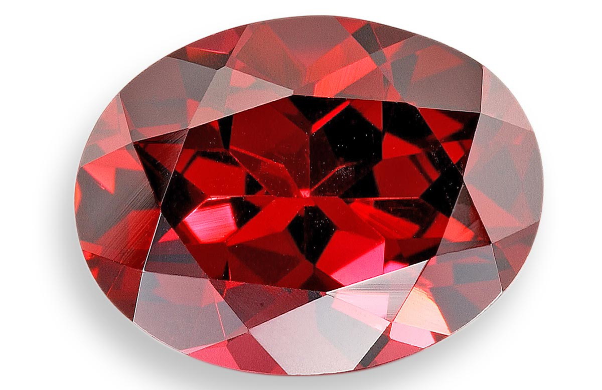 faceted red garnet gem