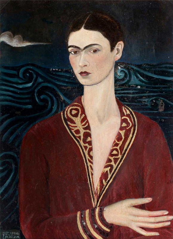 frida kahlo self portrait in a velvet dress