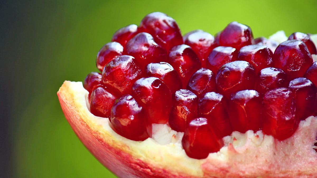 garnets and pomegranate seeds