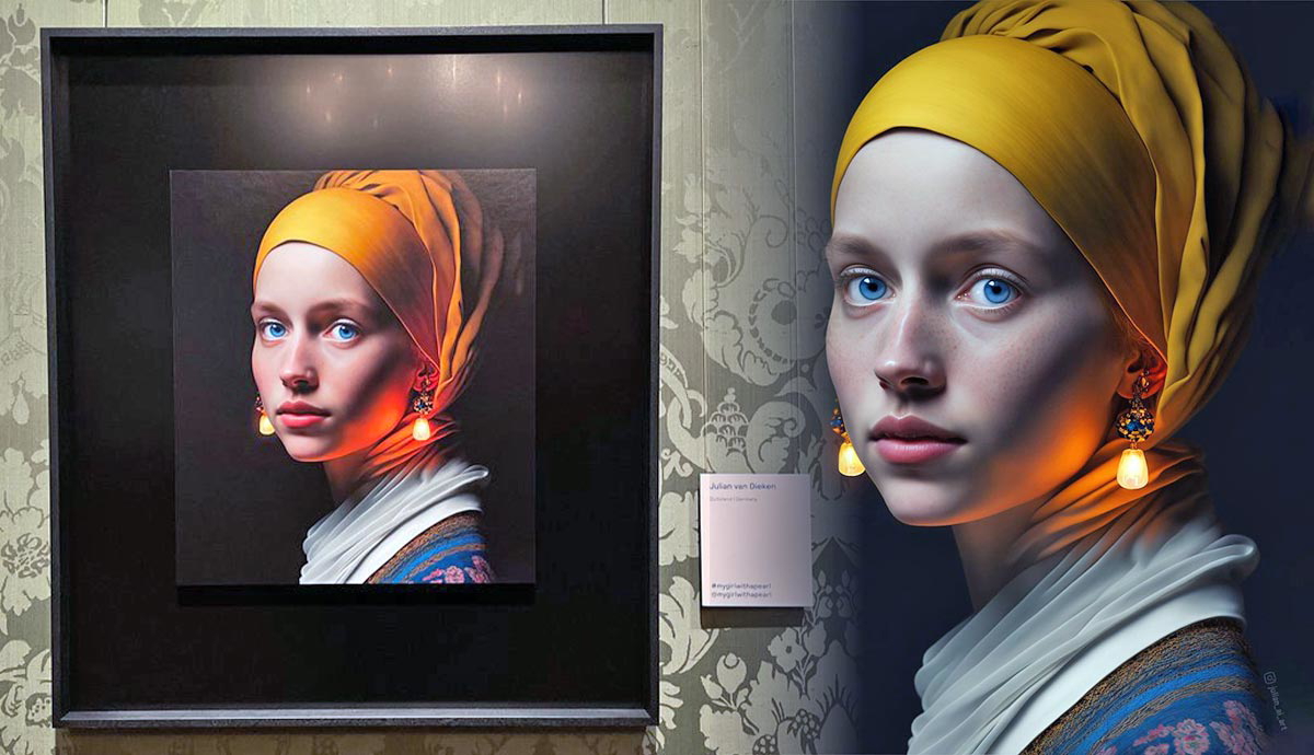 julian van dieken girl with a glowing earrings a.i