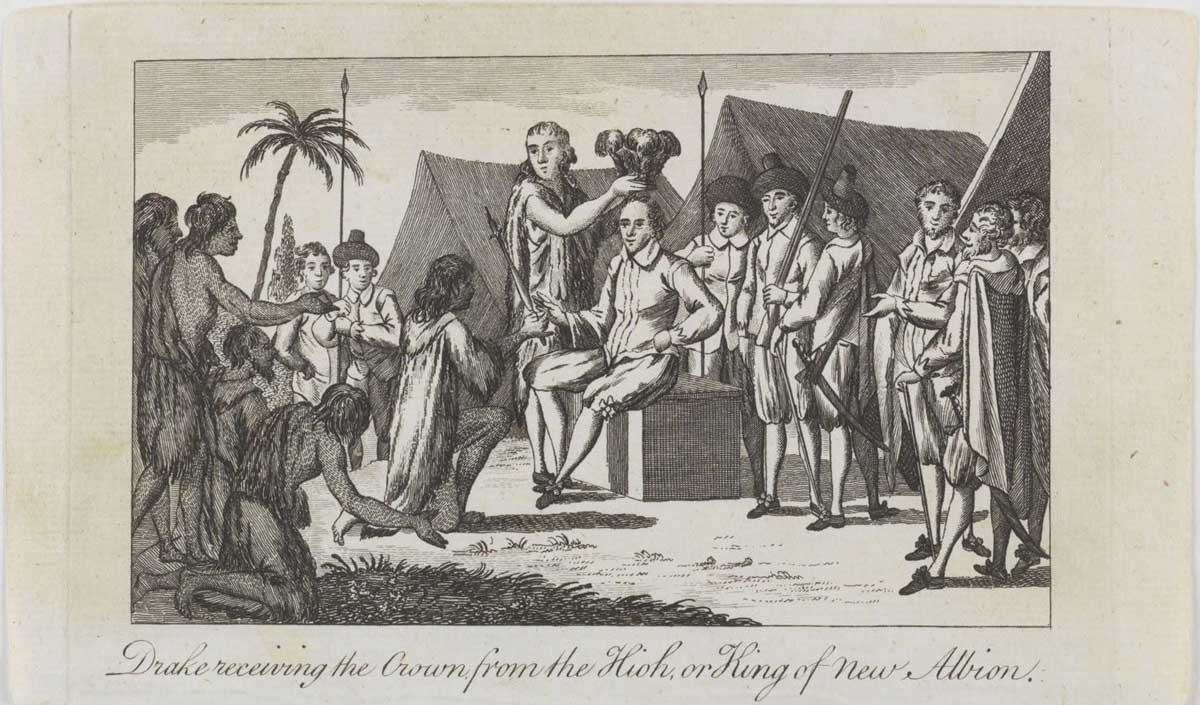 sir francis drake crowned by hioh