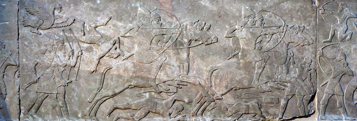 wall relief assyrian horse archer