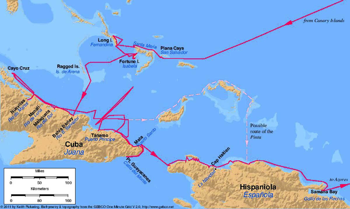 Columbus’s First Voyage. Pictured: Not China