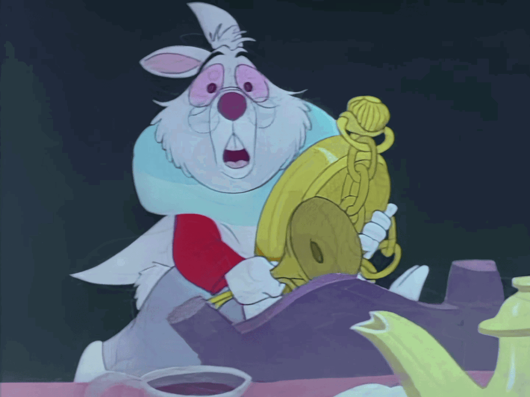 The White Rabbit from Disney's "Alice in Wonderland," 1951. Source: Wikimedia Commons